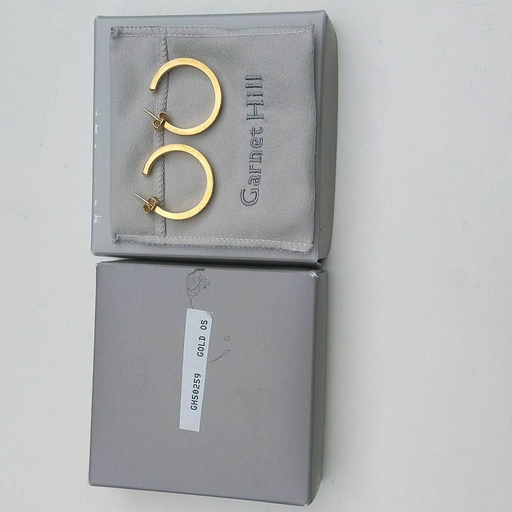 NEW Garnet Hill Shana Gulati Hour Diamond Hoops Gold Earnings